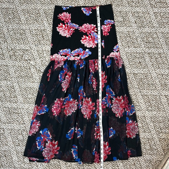FREE PEOPLE Tube Flare Skirt or Dress Floral Elastic Sheer Size Medium - Picture 12 of 13